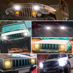 Car 7 inch Square DC9-30V  LED Headlight Modification Accessories for Jeep Wrangler, 7 inch Square