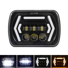 Car 7 inch Square DC9-30V  LED Headlight Modification Accessories for Jeep Wrangler, 7 inch Square