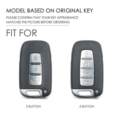Hallmo Car Cowhide Leather Key Protective Cover Key Case for KIA K2 / K3 / K5 4-button, For KIA K2 / K3 / K5 4-button