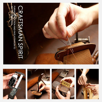 Hallmo Car Cowhide Leather Key Protective Cover Key Case for KIA K2 / K3 / K5 4-button, For KIA K2 / K3 / K5 4-button