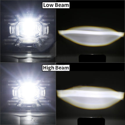 OL-2051S 1 Pair 4x6 inch Off-road Vehicle Modified Angel Devil Eyes Rectangular Headlight