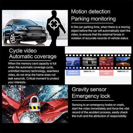 Z30 WiFi Dual-lens HD 2160P Non-light Night Vision 360-degree Panoramic Driving Recorder, GPS Version, Z30 GPS Version