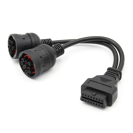 J1708 J1939 6Pin 9Pin to OBD2 16Pin Female Car Diagnostic Adapter Cable, 6Pin 9Pin to OBD2
