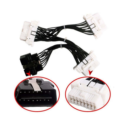 ELM327 OBD2 16Pin Male to 3 Female Car Diagnostic Cable, 16Pin Male to 3 Female