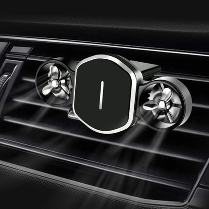 Car Dual-turbo Air Outlet Magnetic Mobile Phone Holder with Aromatherapy