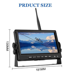 7 inch Car Digital Wireless Rear-view Split-screen Monitor Four Record