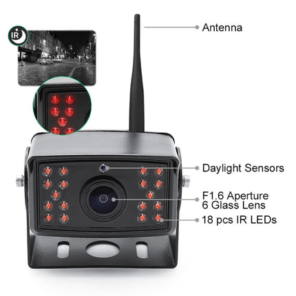 7 inch Car Digital Wireless Rear-view Split-screen Monitor Four Record