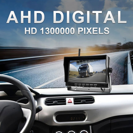 7 inch Car Digital Wireless Rear-view Split-screen Monitor Four Record