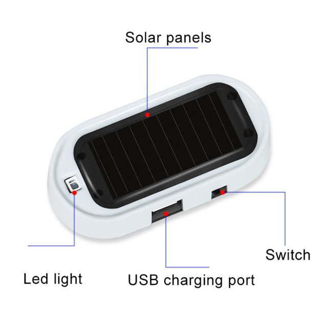 Car Solar Energy Anti-theft Device LED Warning Light