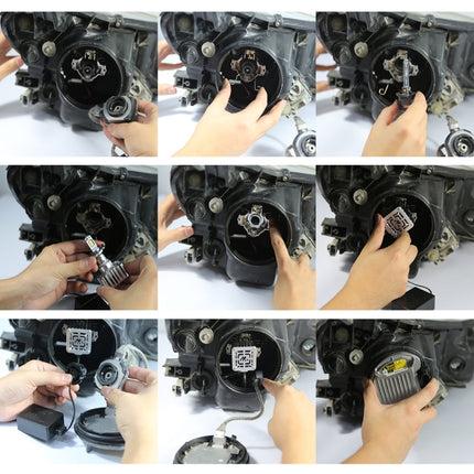 1 Pair D Series D4S Car HID Ballast to LED Headlight DC12V 35W 6000K 7000LM, CSP Lamp Bead, D4S