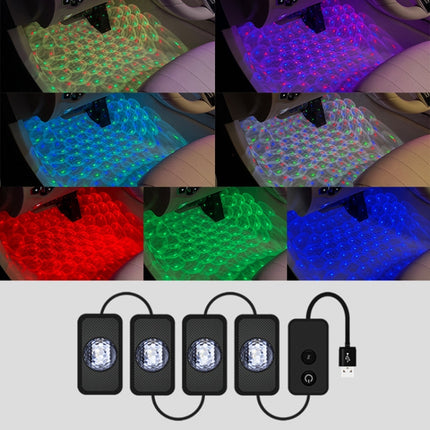 A17 Car Colorful Voice-activated RGB Foot LED Atmosphere Light, Single Light Star Version, Single Light Star Version