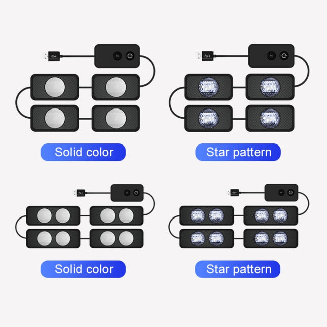 A17 Car Colorful Voice-activated RGB Foot LED Atmosphere Light, Single Light Star Version, Single Light Star Version