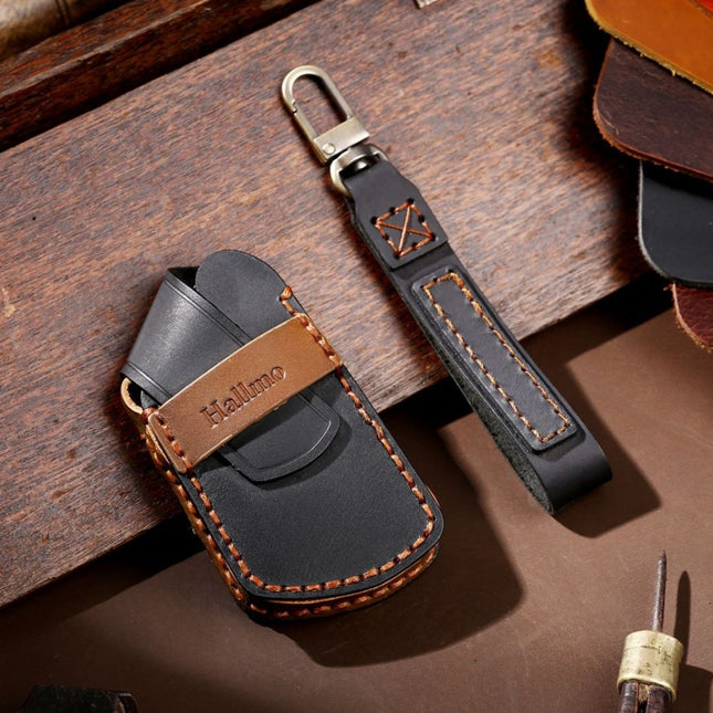 Hallmo Car Cowhide Leather Key Protective Cover for Volkswagen Golf 8, For Volkswagen Golf 8 (Brown), For Volkswagen Golf 8 (Black), For Volkswagen Golf 8 (Blue)