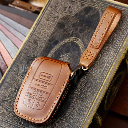 Hallmo Car Genuine Leather Key Protective Cover for Toyota Sienna 5-button, For Toyota Sienna 5-button (Brown), For Toyota Sienna 5-button (Black), For Toyota Sienna 5-button (Blue)
