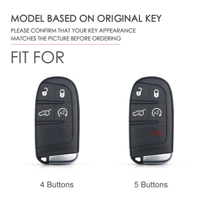 Hallmo Car Genuine Leather Key Protective Cover for Jeep Compass 4-button, For Jeep Compass 4-button (Black), For Jeep Compass 4-button (Blue), For Jeep Compass 4-button (Brown)