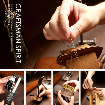 Hallmo Car Genuine Leather Key Protective Cover for Jeep Compass 4-button, For Jeep Compass 4-button (Black), For Jeep Compass 4-button (Blue), For Jeep Compass 4-button (Brown)