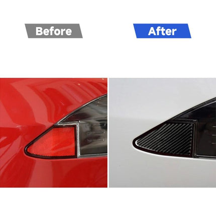 Carbon Fiber Car Charging Port Panel Decorative Sticker for Tesla Model X, Suitable for Left Driving, Charging Port Panel