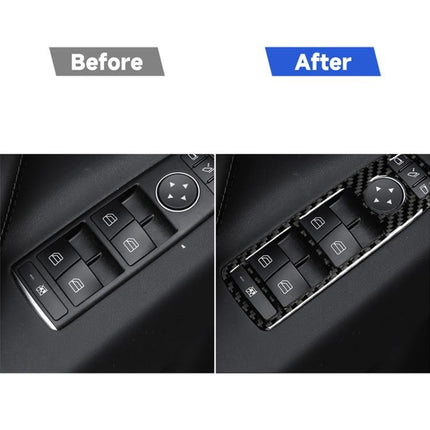 4 PCS Carbon Fiber Car Window Lift Panel Decorative Sticker for Tesla Model X, Window Lift Panel