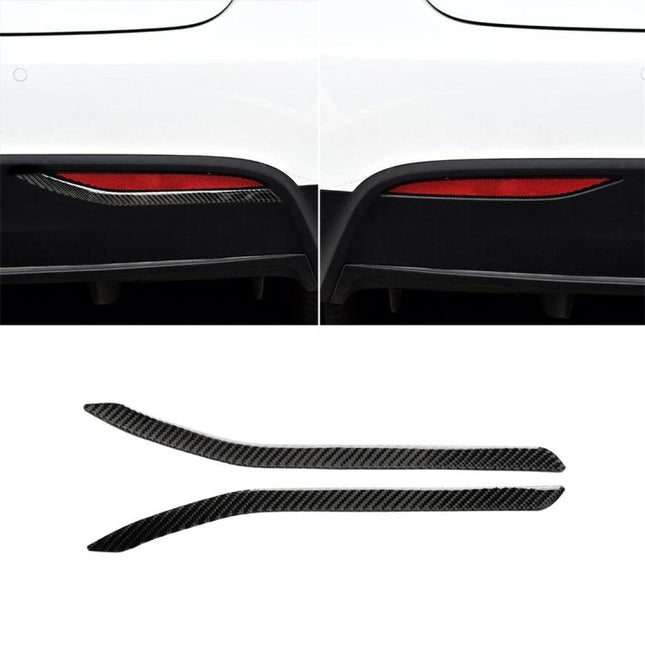 2 PCS Carbon Fiber Car Rear Fog Lamps Decorative Sticker for Tesla Model X, Rear Fog Lamps