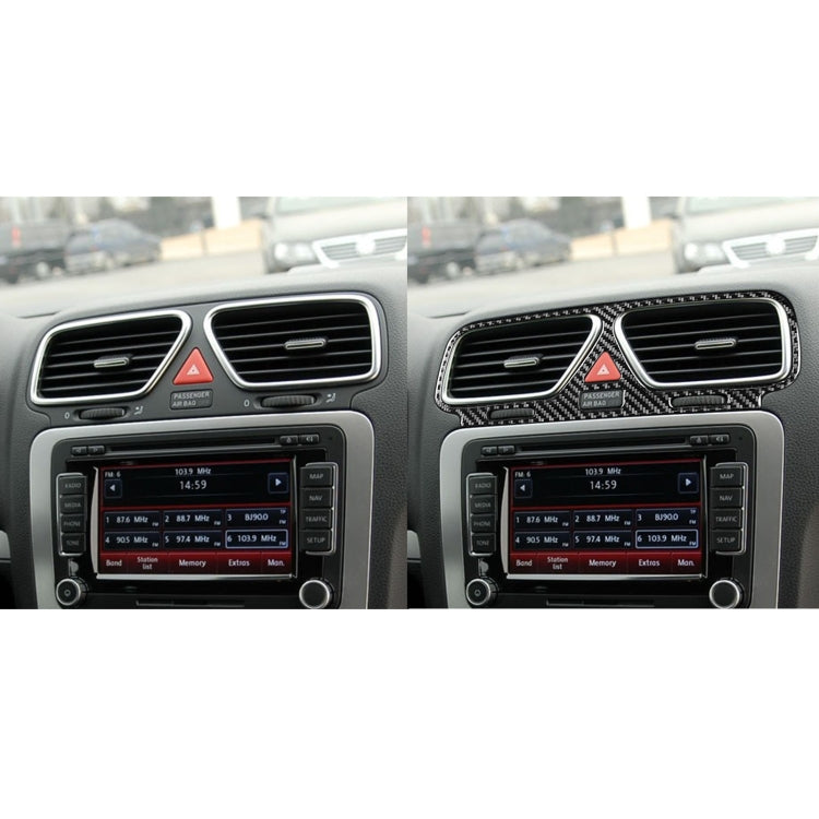 Carbon Fiber Car Central Control Air Outlet Frame Decorative Sticker for Volkswagen Scirocco 2009-2016,Left and Right Drive Universal