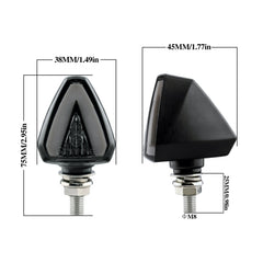2 PCS KC018A Motorcycle Triangular V-shaped Two-color LED Brake Turn Signal Light
