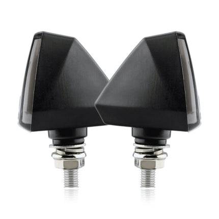 2 PCS KC018A Motorcycle Triangular V-shaped Two-color LED Brake Turn Signal Light