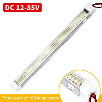 2 PCS ZS-3333 Side Switch Type 12-80V High Bright 108LEDs Car Dome Light Cabin Light Bar, ZS-3333 Side Switch Type