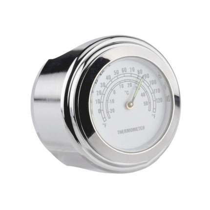 2 PCS Motorcycle 22-25mm Handlebar Thermometer, Thermometer (White), Thermometer (Black)