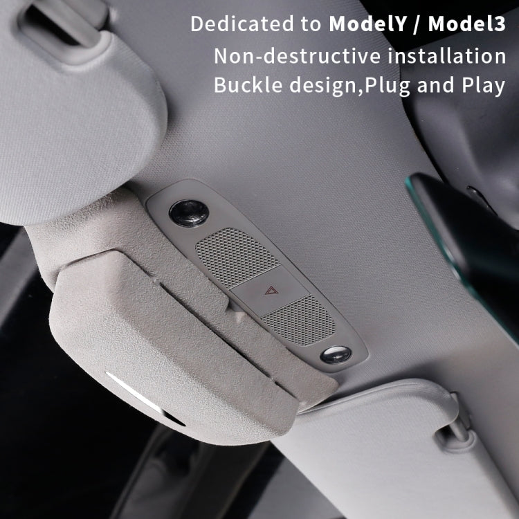 Car Suede Wrap Version Sunglasses Storage Box for Tesla Model 3 2019-2023