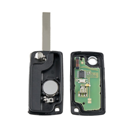 For PEUGEOT 2 Buttons Intelligent Remote Control Car Key with PCF7961 Integrated Chip & Battery & Holder & Slotted Key Blade & FSK Signal, Frequency: 433MHz