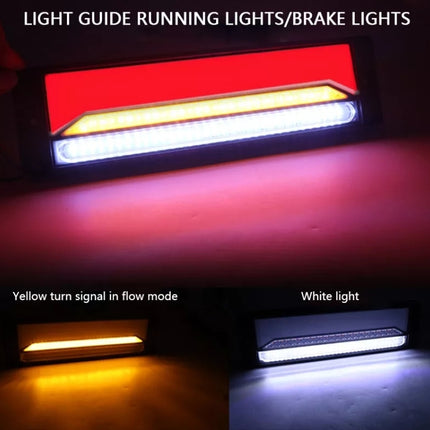 2 PCS Heavy-duty Truck Trailer 147LED Light Guide Three-color Brake Light