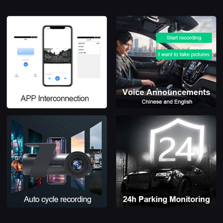 Car WiFi Dual Camera Hidden 360 Degree Rotation Car Driving Recorder