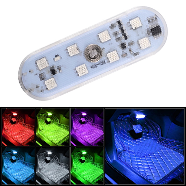 USB-C / Type-C Colorful Touch Switch Control Car Foot Hook And Loop Fastener Ambient Light, Colorful
