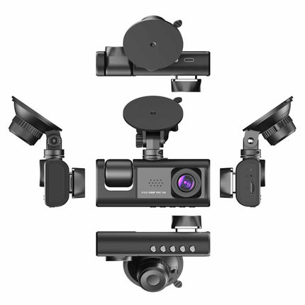 A1 3-lens Video HD Night Vision Car Driving Recorder, with Rear View Camera