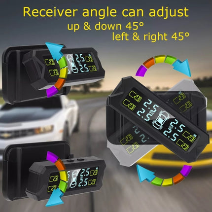 Car High Precision Solar Charging Tire Pressure Monitoring System TPMS, Built-in Beep Sensor, Built-in Beep Sensor