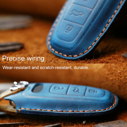 For Audi Series Car Cowhide Leather Key Protective Cover Key Case, C Version 2018 and Above, For Audi, C Version