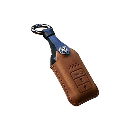 For Honda Car Cowhide Leather Key Protective Cover Key Case, Three Keys Start Version, For Honda, Three Keys Start Version, For Honda, Three Keys Version