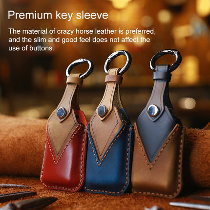 For Honda Car Cowhide Leather Key Protective Cover Key Case, Four Keys Version