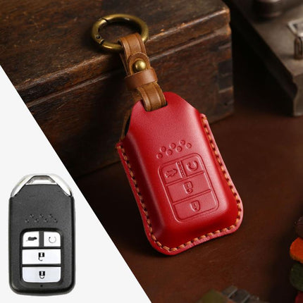 For Honda Car Cowhide Leather Key Protective Cover Key Case, Four Keys Version