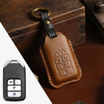 For Honda Car Cowhide Leather Key Protective Cover Key Case, Four Keys Version