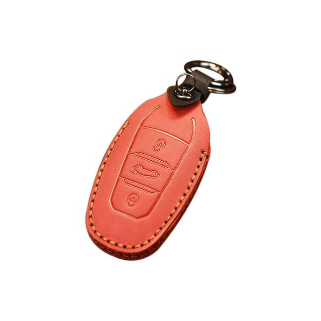 For PEUGEOT Car Cowhide Leather Key Protective Cover Key Case, For PEUGEOT