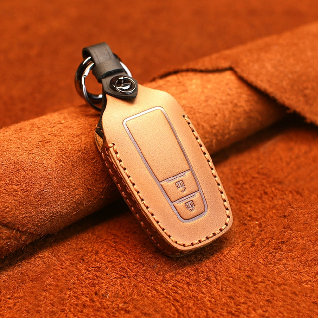 For Toyota Car Cowhide Leather Key Protective Cover Key Case, Two Keys Version