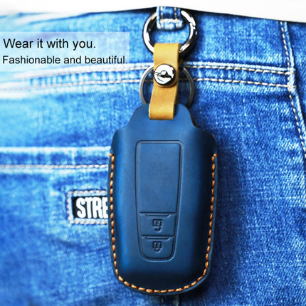 For Toyota Car Cowhide Leather Key Protective Cover Key Case, Two Keys Version