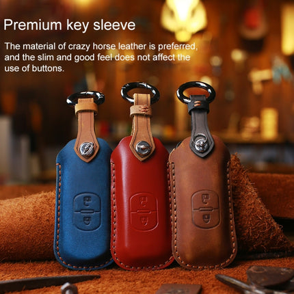For Mazda Old Style Hallmo Car Cowhide Leather Key Protective Cover Key Case, Two Keys Version, Two Keys Version, For Mazda Old Style, For Mazda Old Style, Two Keys Version, For Mazda