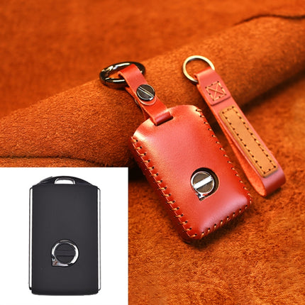 For Volvo Single Slit Style Car Cowhide Leather Key Protective Cover Key Case