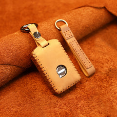For Volvo Single Slit Style Car Cowhide Leather Key Protective Cover Key Case
