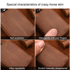 For Volvo Single Slit Style Car Cowhide Leather Key Protective Cover Key Case