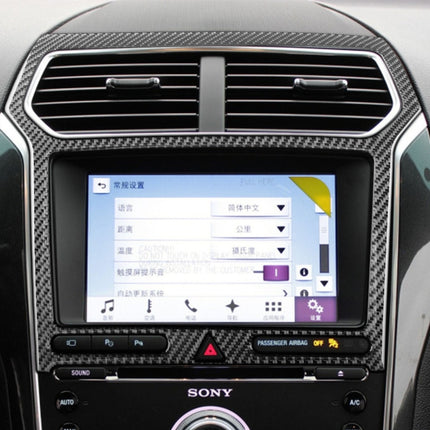 Car Carbon Fiber Navigation Panel Decorative Sticker for Ford Explorer 2016-2019, Left Drive, Navigation Panel