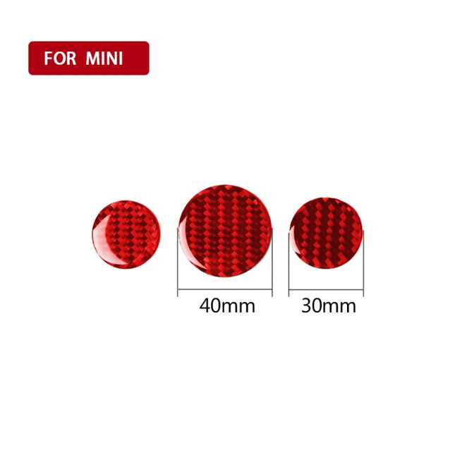 Car Carbon Fiber Multimedia Knob Decorative Sticker for BMW Mini F55 F56 F60, Left and Right Drive Universal