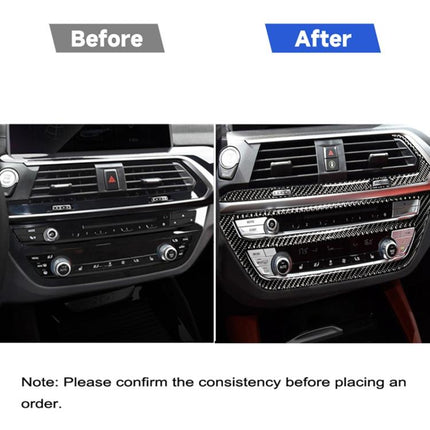 2 in 1 Car Carbon Fiber Air Conditioner CD Control Panel M Performance Decorative Sticker for BMW G01 X3 2018-2020 / G02 X4 2019-2020, Left Drive, 2 in 1 Air Conditioner CD Control Panel